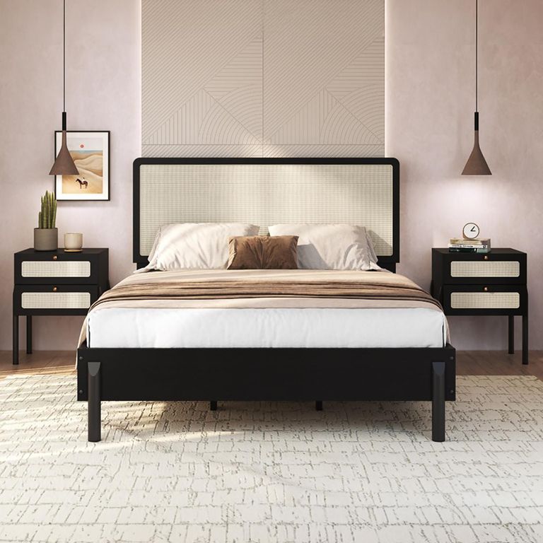 Cama King de Estructura Oslo Negro