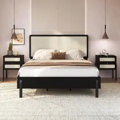 DECOCASA - Cama King de Estructura Oslo Negro