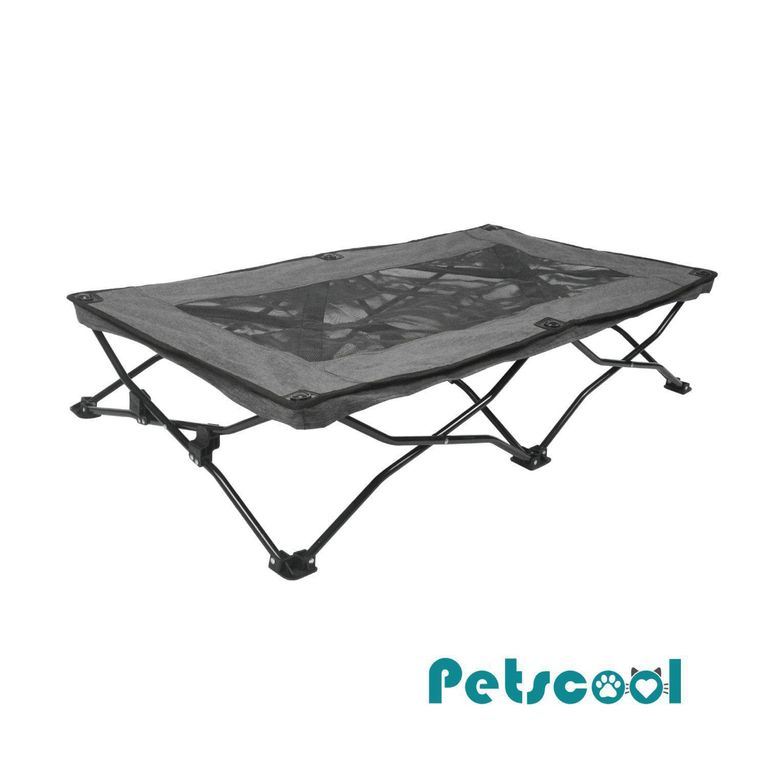 Cama elevada para Perro 25x116x60 cm Gris