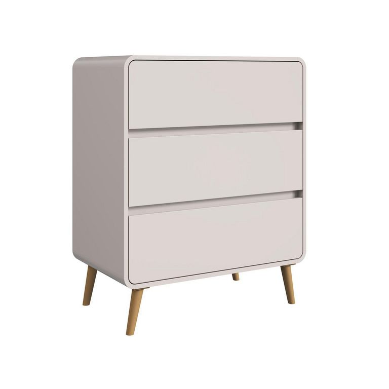 Cómoda Infantil 3 Cajón(es) Retro 76.5x92.5x45 cm Beige