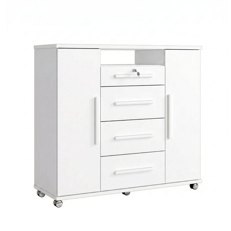 Cómoda Zapatero 4 Cajón(es) 135x119x44.8 cm Blanco