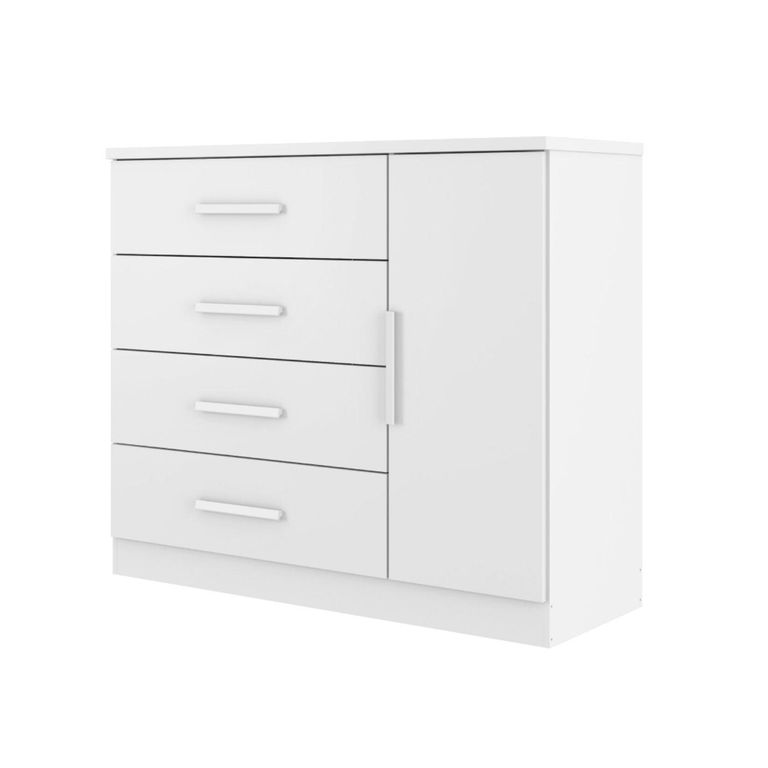 Cómoda 4 Cajón(es) 114.6x98.7x73.8 cm Blanco