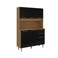 BE DESIGN - Mueble de Cocina Alacena Canela Negro MDP 174x120.2x37.8 cm
