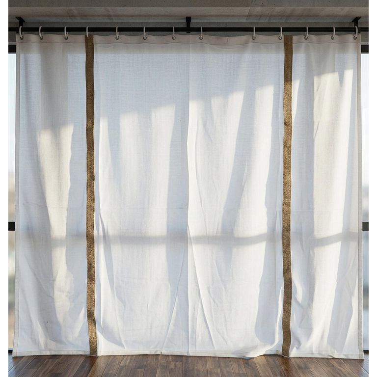 Cortina De baño 180x180 cm Blanco con aplicacion