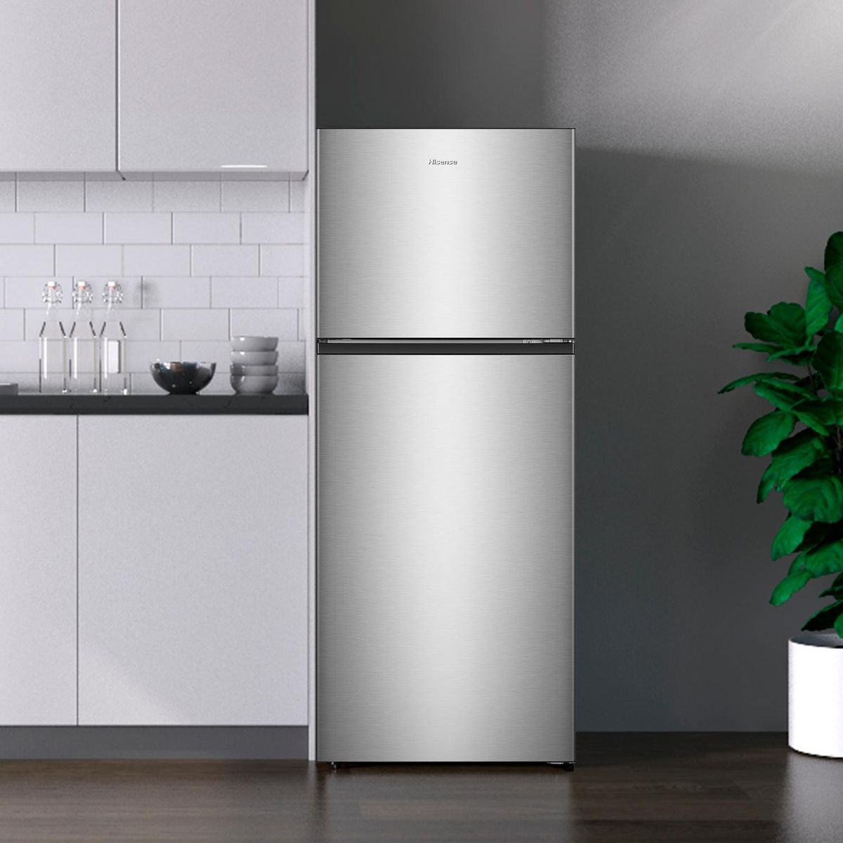 HISENSE - Refrigerador Top Freezer No Frost 382 Litros Inox RT488N4ASU1