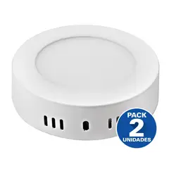 MEGABRIGHT - Set 2 Panel LED Redondo Sobrepuesto 18W/6000k