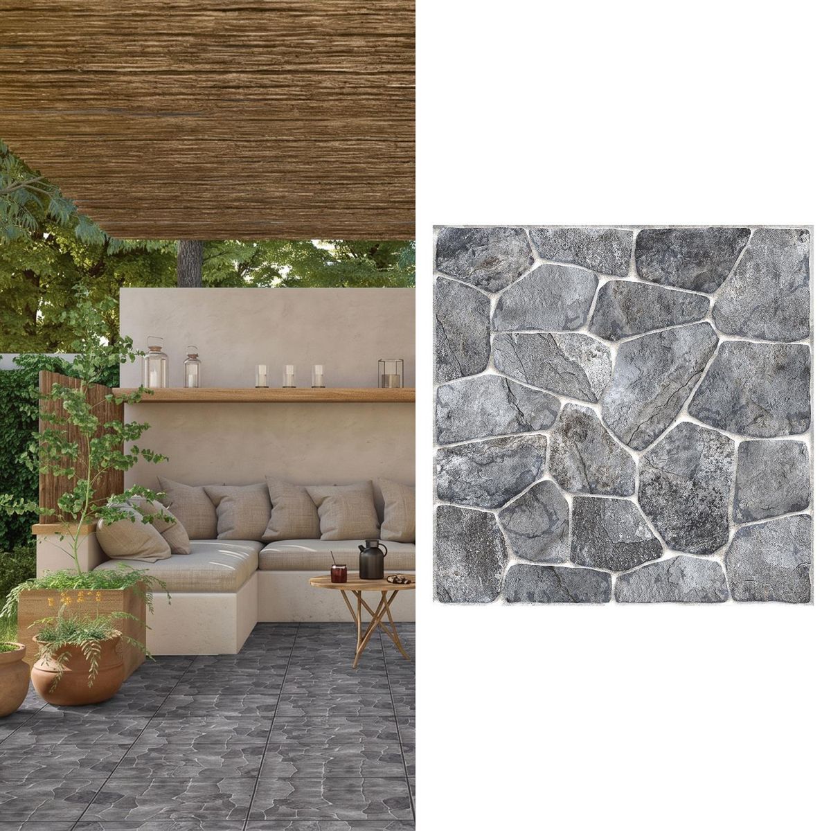 Ceramica 45.3x45.3 cm Villarrica Gris 2.26 m2, marca CORDILLERA - Foto Principal