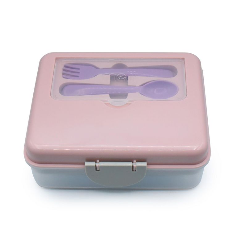 Lonchera Bento Box con Cubiertos - Rosa