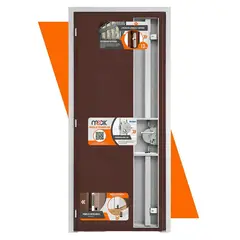 GENERICO - Puerta Exterior Acero 86x206 cm N3R Cafe
