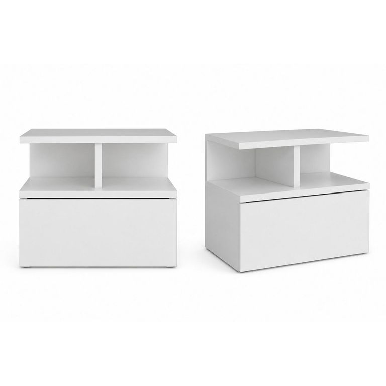 Set 2 Veladores 2 Cajón(es) Dreams 35.6x29.5x33.6 cm Blanco