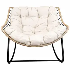 EL BARCO - Silla Mecedora para Terraza Rocking Marfil 80x97x110 cm