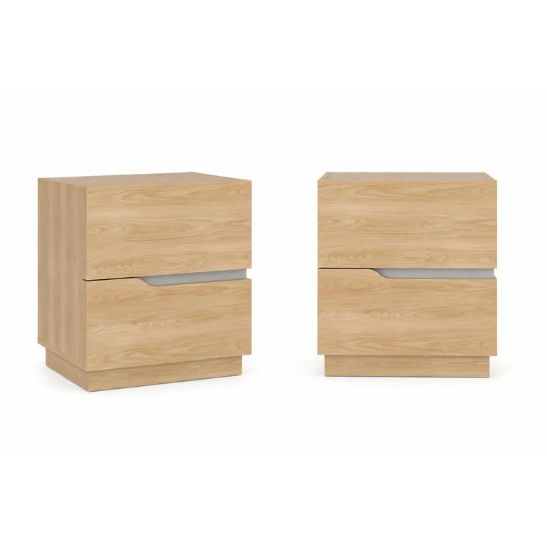Set 2 Veladores 4 Cajón(es) Bonnie 45x50x40 cm Fresno/Blanco