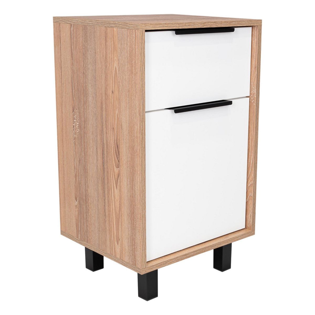 TUHOME - Set 2 Veladores 2 Cajón(es) Kaia 41x70x36.3 cm Miel/Blanco