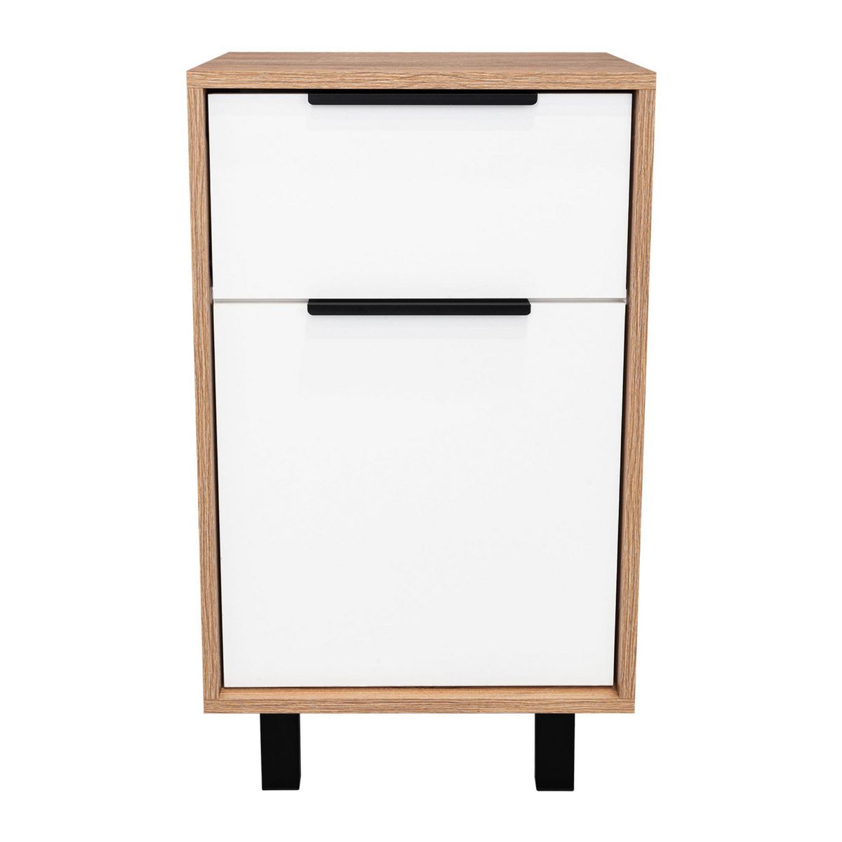 TUHOME - Set 2 Veladores 2 Cajón(es) Kaia 41x70x36.3 cm Miel/Blanco