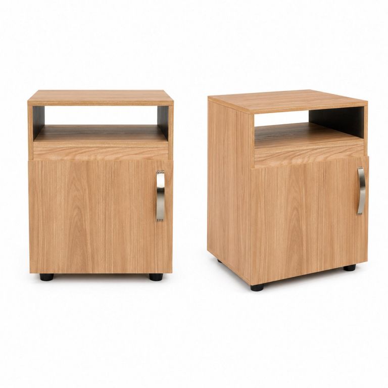 Set 2 Veladores Barilo 45x55x40.3 cm Fresno/Wengue