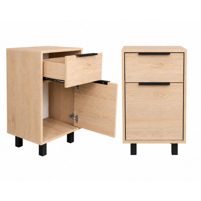 Set 2 Veladores 2 Cajón(es) Kaia 41x70x36.3 cm Rovere/Blanco