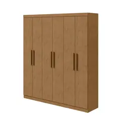 DI PORETTI - Clóset 6 Puerta(s) 3 Cajón(es) 6 Repisa(s) 200x218x47 cm Café
