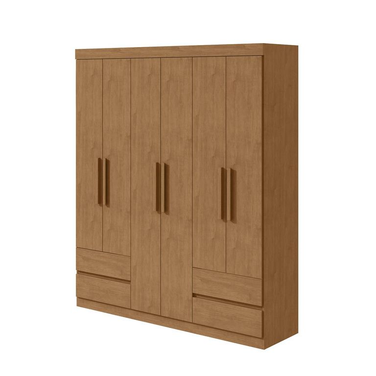 Clóset 6 Puerta(s) 4 Cajón(es) 3 Repisa(s) 177x205x47 cm Café
