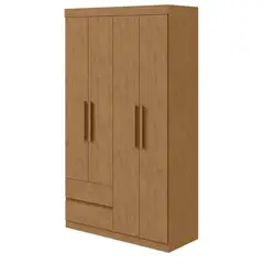 DI PORETTI - Clóset 4 Puerta(s) 2 Cajón(es) 3 Repisa(s) 119x205x47 cm Café