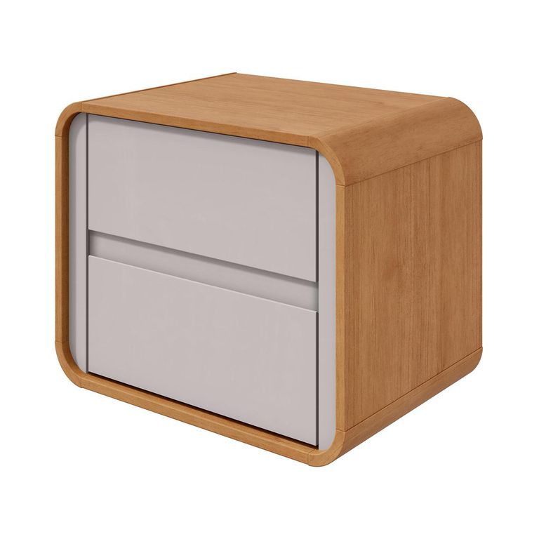 Velador 2 Cajón(es) Loop 55x45x38 cm Café claro