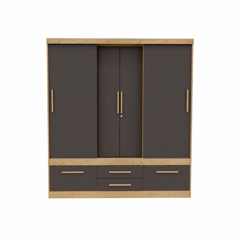 Clóset 4 Puerta(s) 4 Cajón(es) 5 Repisa(s) 183x202x49.8 cm Café Oscuro