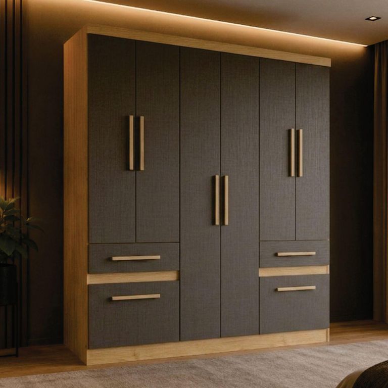 Clóset 6 Puerta(s) 2 Cajón(es) 2 Repisa(s) 162.3x180x46.5 cm Café