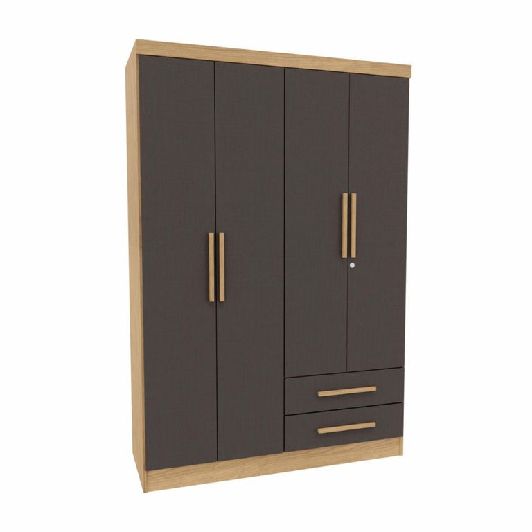 Clóset 4 Puerta(s) 2 Cajón(es) 2 Repisa(s) 120.6x180x46.8 cm Café Oscuro