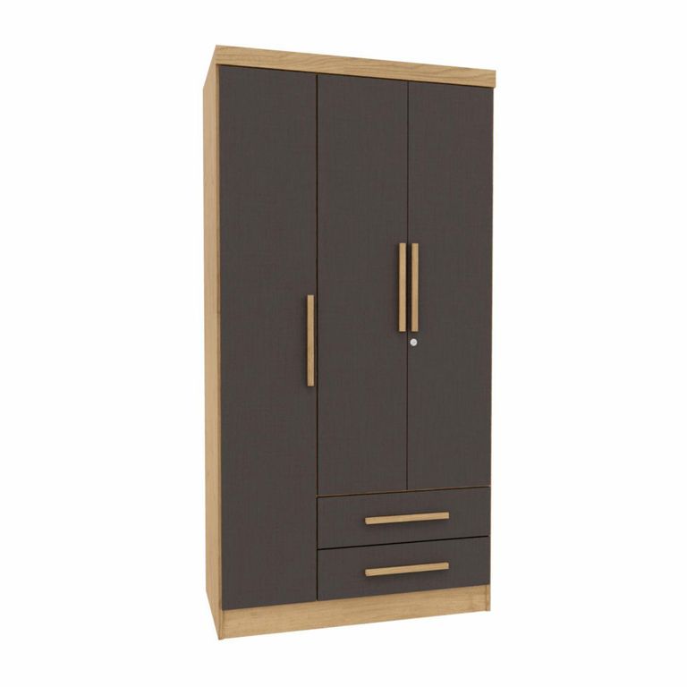 Clóset 3 Puerta(s) 2 Cajón(es) 3 Repisa(s) 91x180x46.8 cm Café Oscuro