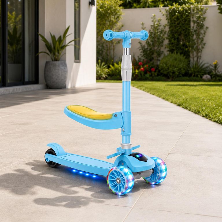 Scooter Plegable con Asiento Azul Desde 18 meses