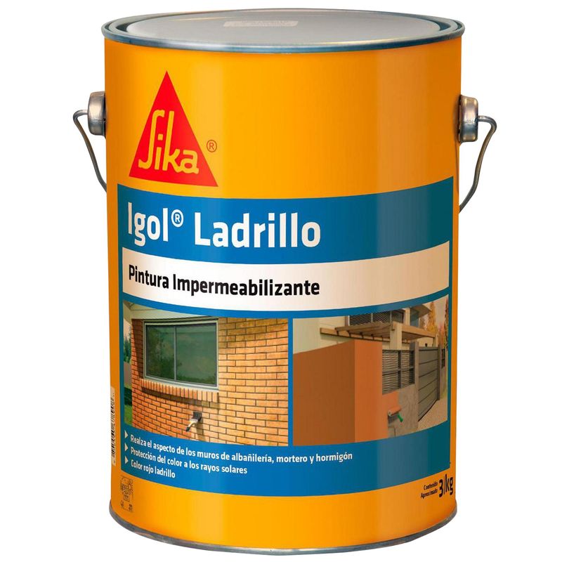 SIKA - Impermeabilizante para Muros de Ladrillo Semibrillante Rojo 3 kg