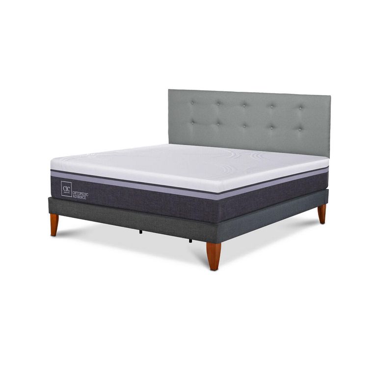 Cama Box King Europea Ortopedic Advance Gris