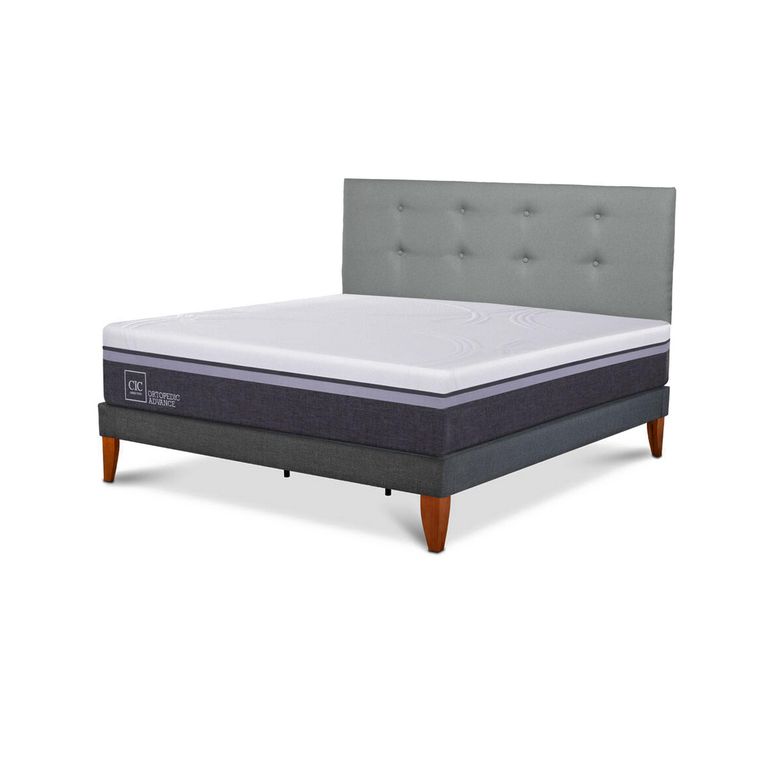 Cama Box 2 plazas Europea Ortopedic Advance Gris