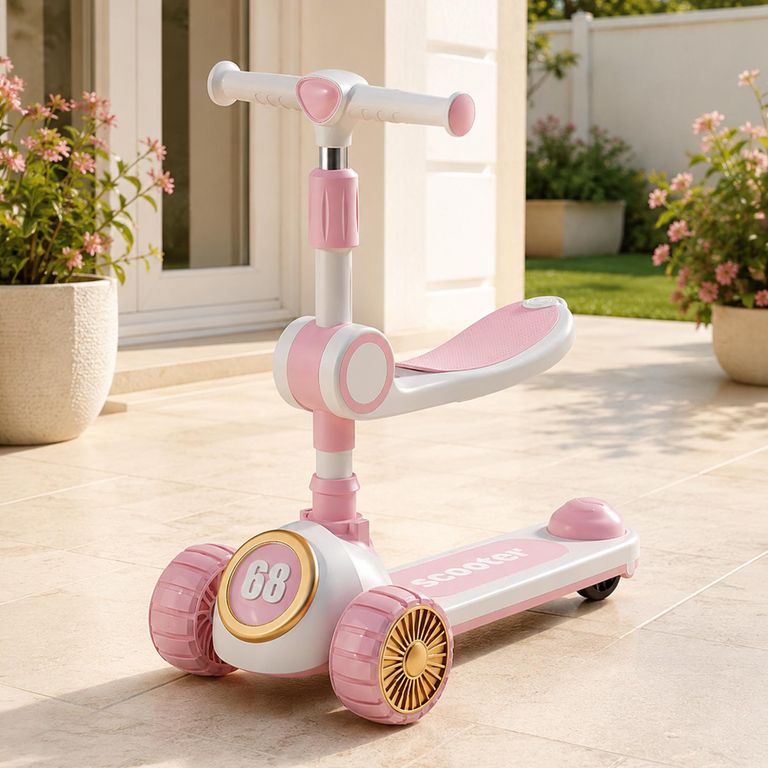Scooter Infantil 3 Funciones Rosado Desde 18 meses