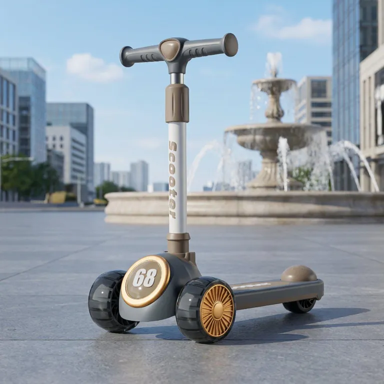 Scooter 3 Ruedas Plegable Gris Desde 18 meses