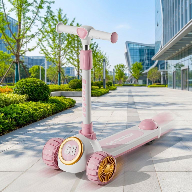 Scooter 3 Ruedas Plegable Rosado Desde 18 meses