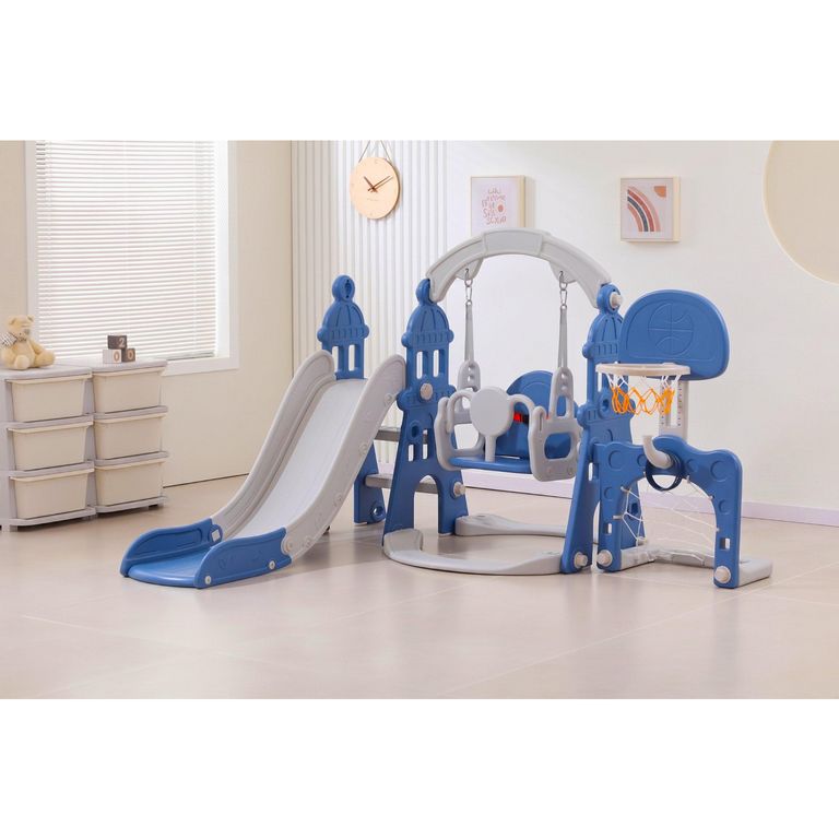 Resbalín Columpio Infantil 163x100x150 cm Azul