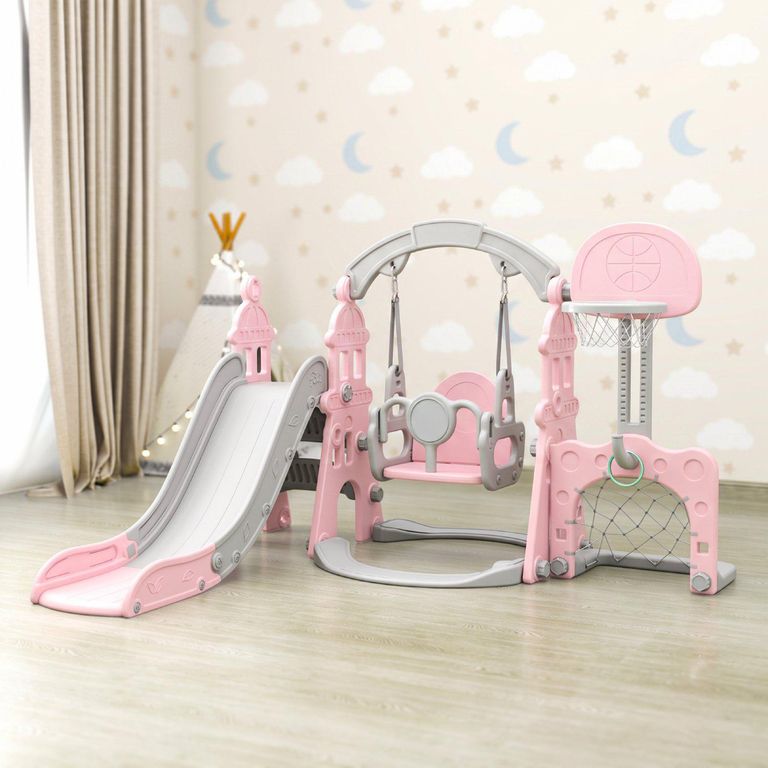 Resbalín Columpio Infantil 163x100x150 cm Rosado