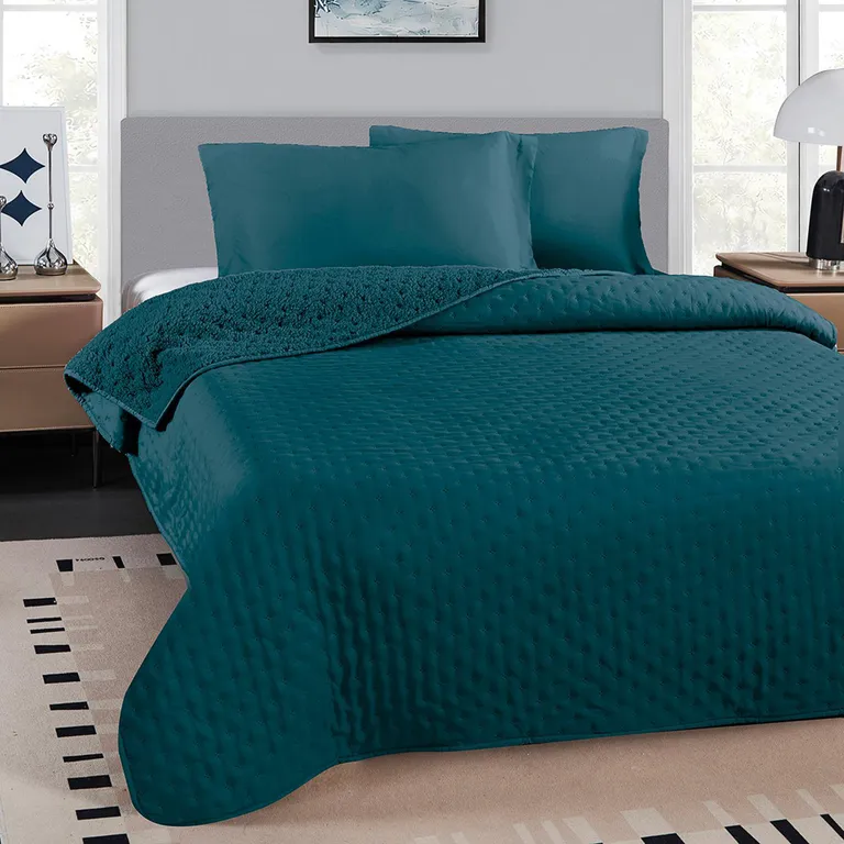 Quilt King Sherpa Roma Azul