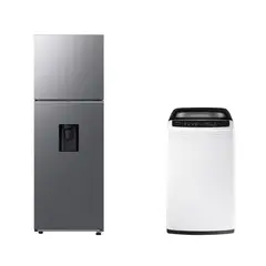 SAMSUNG - Refrigerador-Lavadora Top Freezer No Frost 345 Litros Inox F-RT35CGW80CG (RT35CG5540S9ZS + WA80CG4240BWZS)