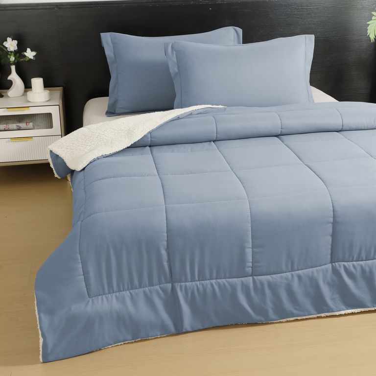 Plumón King Sherpa Liso Azul