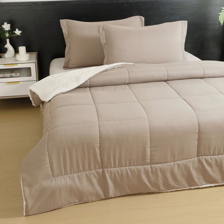 Plumón 1.5 plazas Sherpa Liso Beige