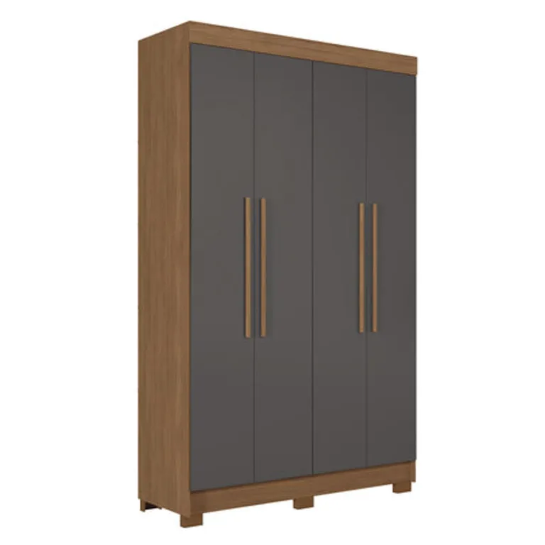 Clóset 4 Puerta(s) 2 Cajón(es) 3 Repisa(s) 130x214x46 cm Gris Oscuro