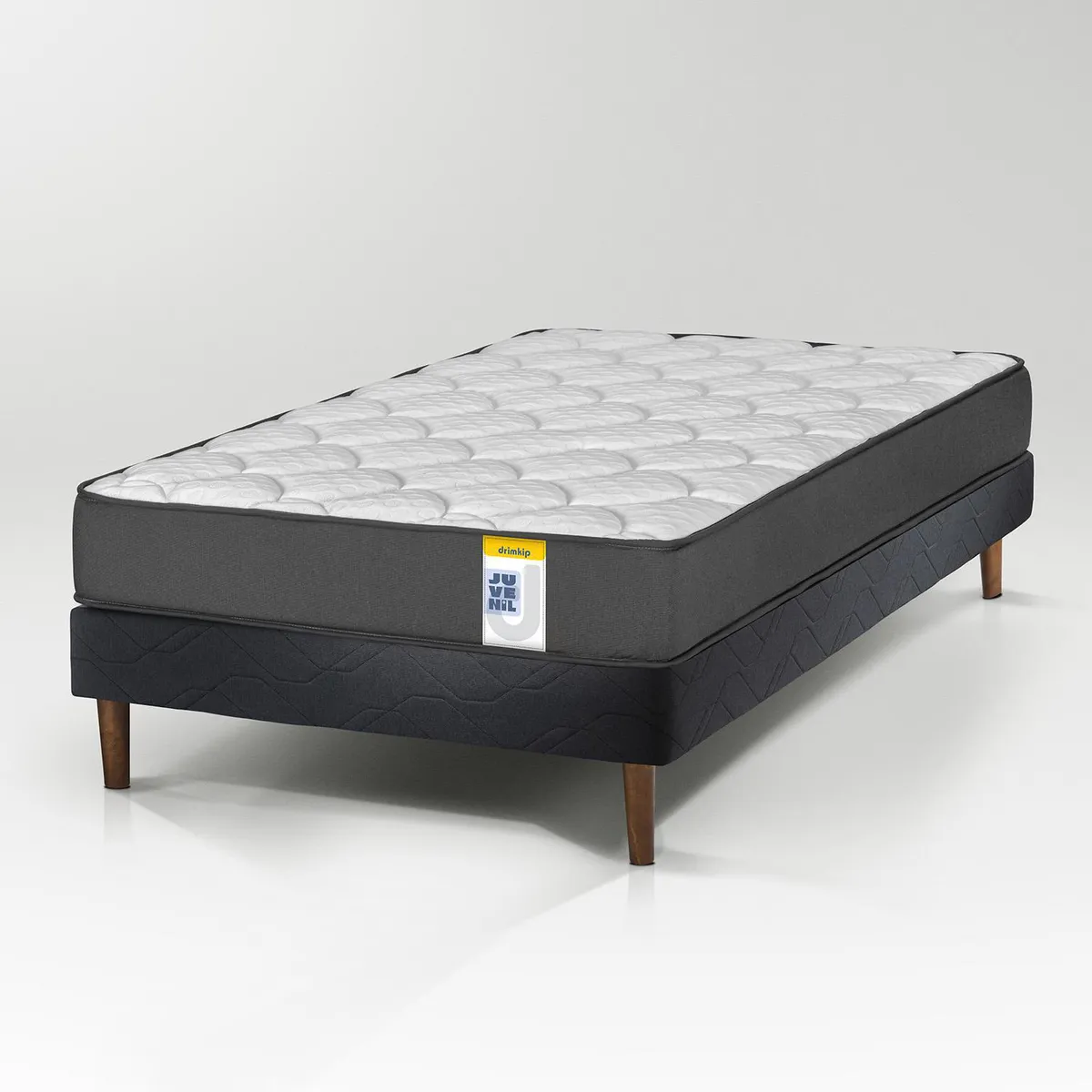 DRIMKIP - Cama 1 plaza Europea Juvenil Negro