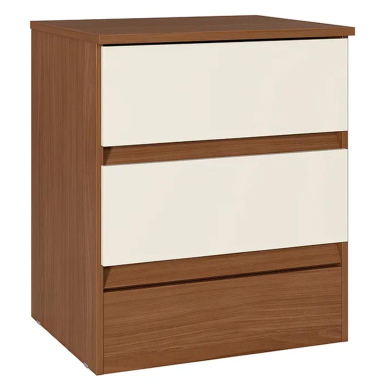Velador 2 Cajón(es) Fit 47x55x38 cm Café/Blanco