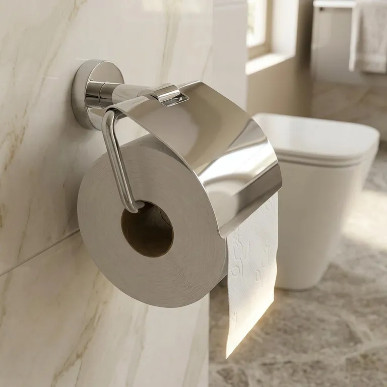 Portarrollo con Tapa Inox Brillo