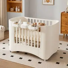 KIDSCOOL - Cuna Colecho con Colchón Evolutiva 4 en 1 Crema 92x123x68 cm
