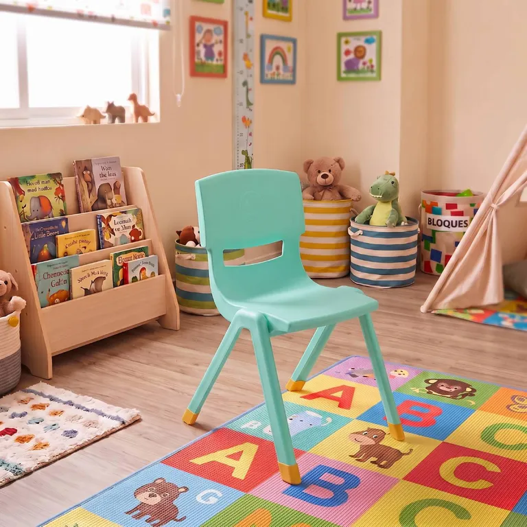 Silla Infantil Apilable Verde 52x34x38 cm