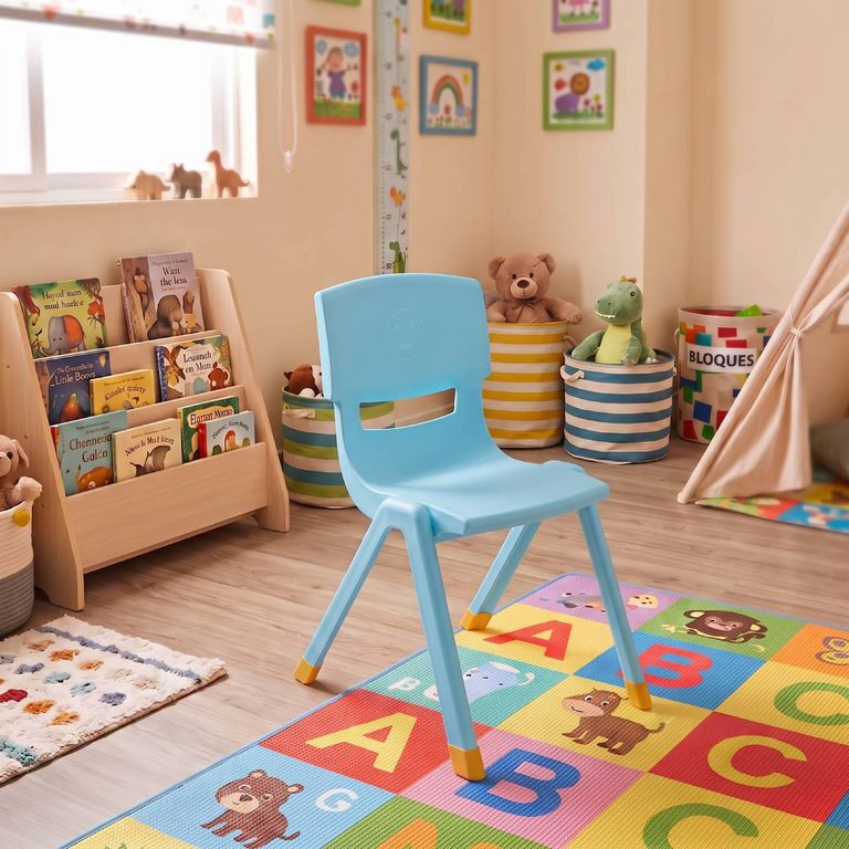 Silla Infantil Apilable Celeste 52x34x38 cm