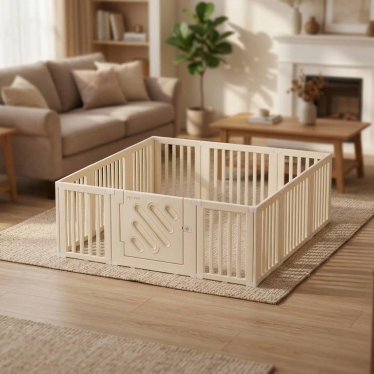 Corral de Juegos Modular Off White 68x180x200 cm