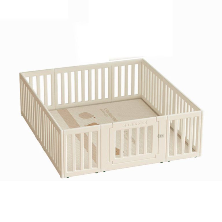 Corral de Juegos Infantil Modular Off White 65x180x200 cm